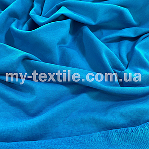 Двонитка тканина трикотажна хб Туреччина 240 grm 180 см Блакитна бірюза