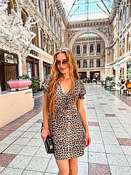 Жіночий сарафан міні леопардове плаття на літо linda