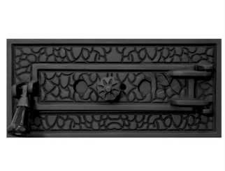 Піддувальні зольні дверцята для печі, каміна чавунні Iron Fire BASTION 375x175