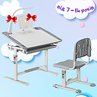 Комплект Зростаюча Парта + Стілець для Школяра 7 - 14 років Сірий Cubby Lupin Grey Шкільна стіл-парта трансформер та стілець