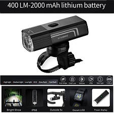 Велофара LEADBIKE LD88-OSRAM 400LM, 2000mAh, фото 3