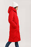 Довгий жіночий пуховик Finn Flare W19-32007-300 червоний S, фото 4