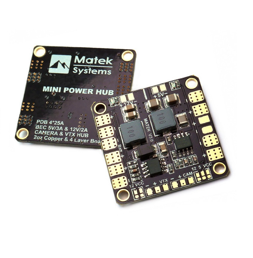 Контролер розведення живлення MATEK Mini Power Hub, BEC 5V 3A/ 12V 2A, для мультироторних систем