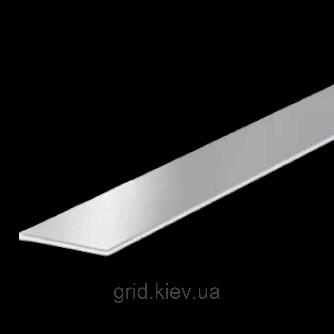 Полоса Смуга 60 х 8 мм повнотіла нержавіюча сталева харчова нешліфована стандарт AISI 304 1 метр різання