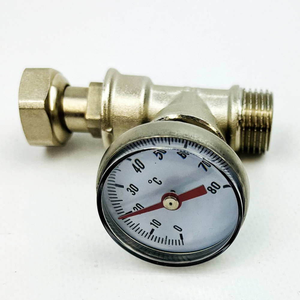 Термометр 0- 80°C d=40 мм трійник + НГ 1/2" Boiler Series KVANT