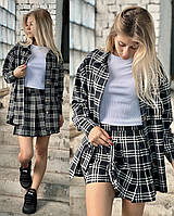 Костюм Двійка: Оверсайз Сорочка та Спідниця-Шорти для Дівчат/Підлітків