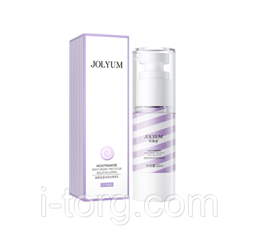 База під макіяж для обличчя двокольорова Jomtam Nicotinamide Moisturizing Two Color Isolation Lotion, 35 мл.