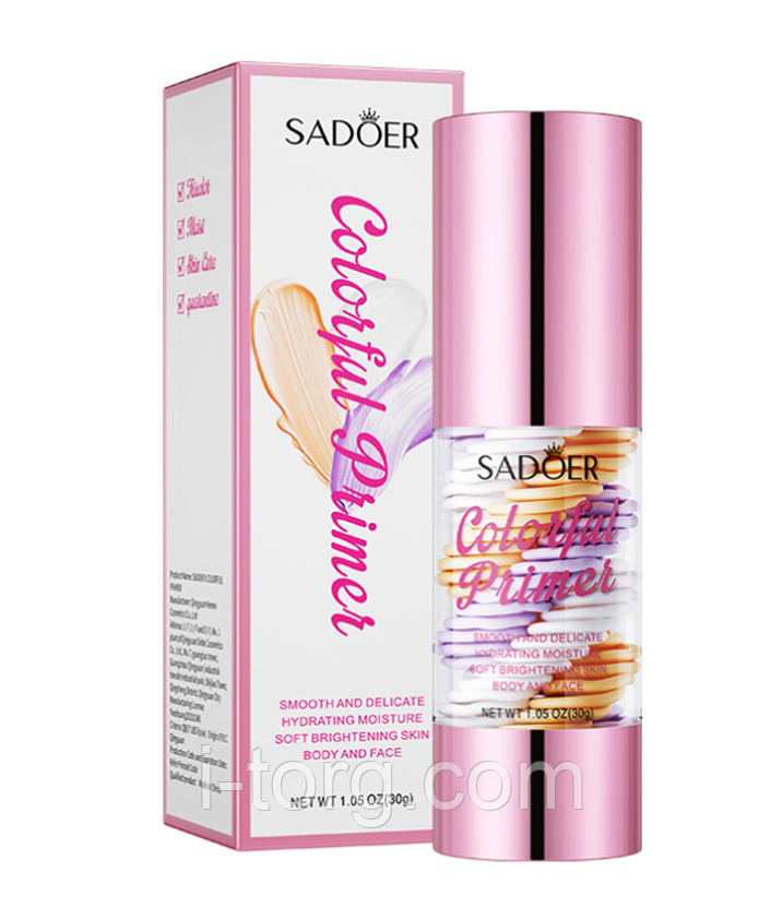Коригуюча база-праймер під макіяж Sadoer, 30г.