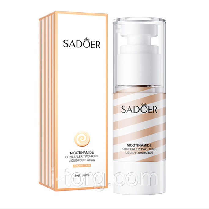 Двоколірний тональний крем Sadoer, 35мл.