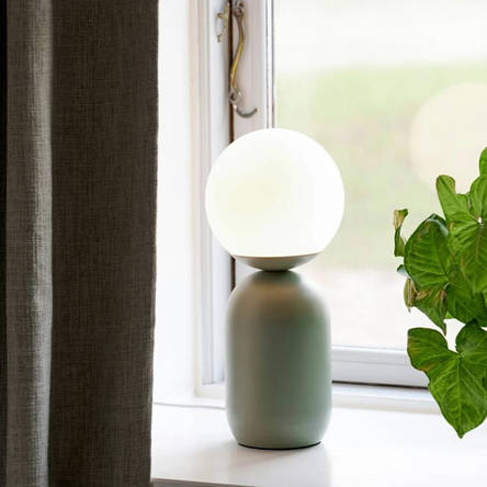 Настільна лампа 1 патрон Е14 зелений метал/біле скло 15х34.5 см, фото 2