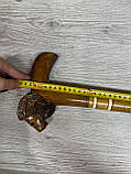 Тростина для ходьби різьблена лев ручної роботи, фото 8