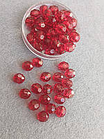 Акрилові грановані намистини/10 мм/10 грамів/20 шт./вишневий
