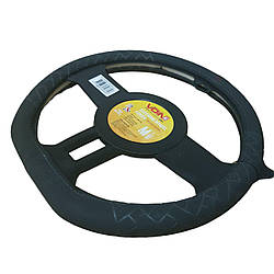 Авто чохол на кермо 37-39 см алькантар чорний