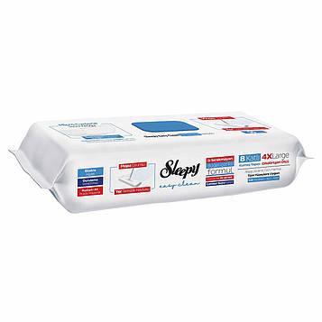 Вологі рушники для миття підлоги Sleepy Easy Clean Bleach, 50 штук / Серветки для прибирання та миття підлоги