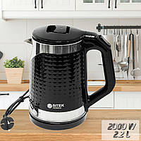 Електрочайник 2000W "BITEK BT-3118" Чорний глянсовий, чайник 2.2 л (електричний чайник) (ST)