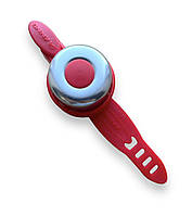 Дзвіночок дитячий для велосипеда самоката велобіга на регулюючому ремінці червоний