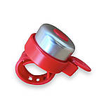 Дзвіночок дитячий для велосипеда самоката велобіга на регулюючому ремінці червоний, фото 2