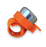 Дзвіночок дитячий для велосипеда самоката велобіга на регулюючому ремінці оранжевий, фото 2