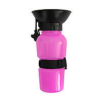 Поїлка для собак Aqua Dog Рожева, пляшка поїльник для собак у дорогу  дорожня поїлка для собак (ST)
