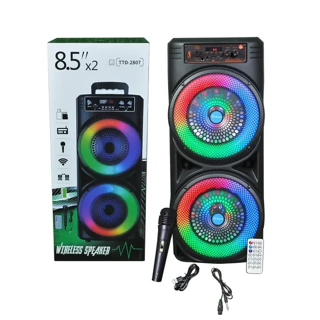 Колонка портативна з мікрофоном світлодіодна Bluetooth TTD-2807