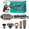 Фен щітка стайлер для сушіння волосся Vgr V-491 1000 Вт 6в1 електричний професійний з насадками, фото 8
