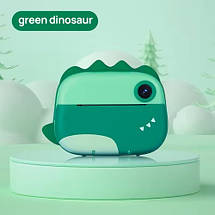 Дитячий фотоапарат M05 Green dinosaur цифровий з миттєвим друком і флешкою Зелений, фото 3