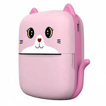 Дитячий термопринтер A8 Cat printer blue портативний мобільний з Bluetooth Синій, фото 2