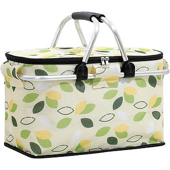 Складна термосумка з ручками, 41x26x23 см / Сумка холодильник / Кошик термос для пікніка