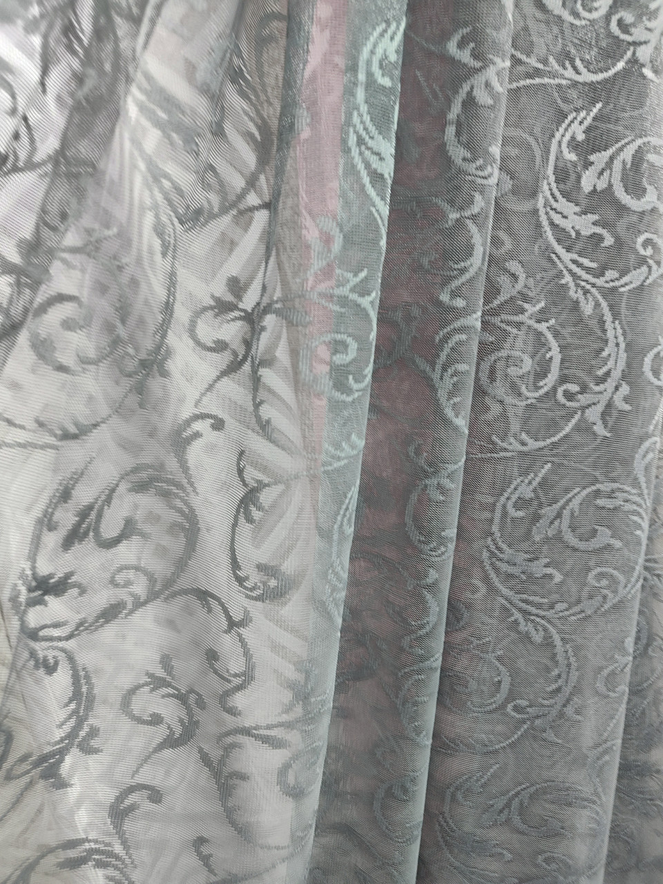 Тюль жакард Venzel сірий