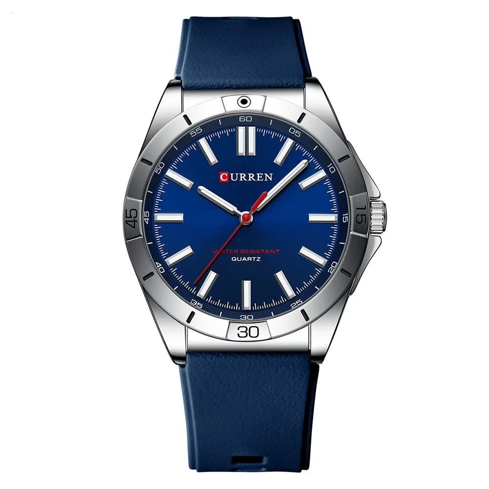 Годинник чоловічий кварцовий у спортивному стилі Curren 8449 Silver-Blue