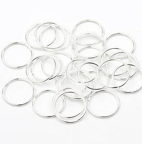 Пірсинг для волосся кільця  12мм  колір яскраво-срібний 50шт