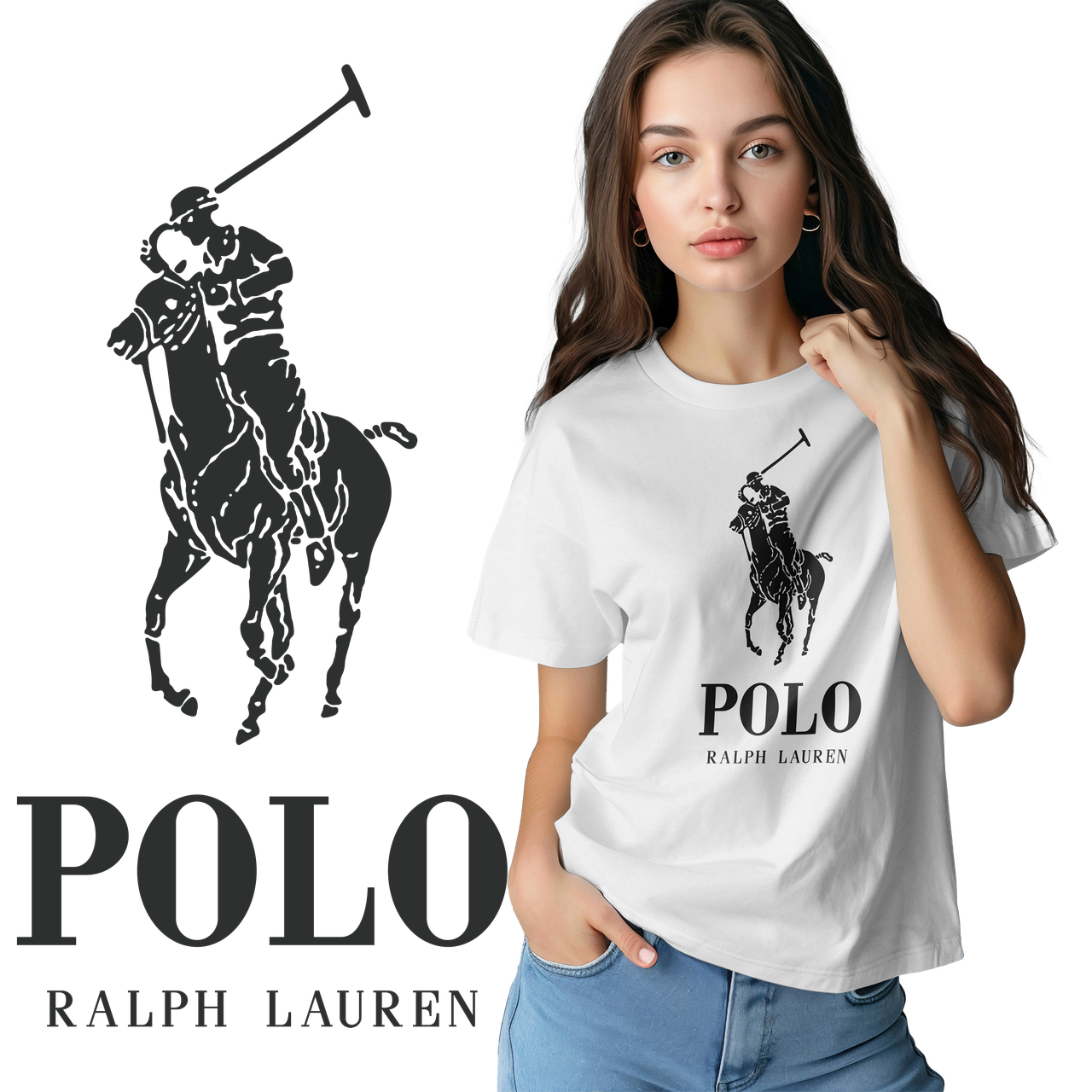 Футболка унісекс з принтом  POLO біла, фото 1