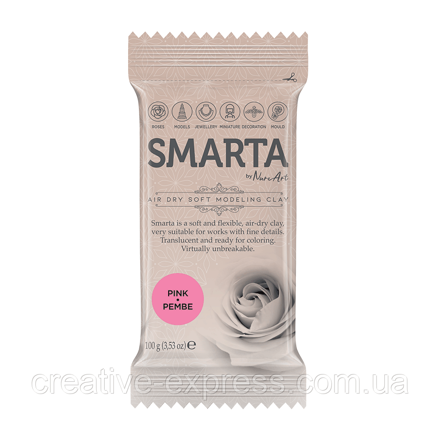 Пластика самозастигача Рожева, 100 г, Smarta