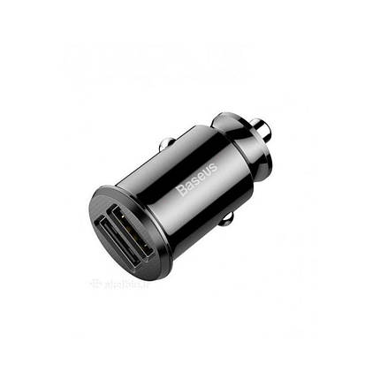 Автомобільний зарядний пристрій BASEUS GRAIN PRO CAR CHARGER (DUAL USB 4.8A) BLACK, фото 3