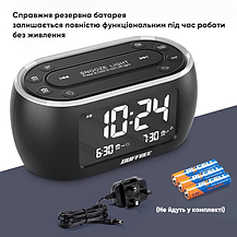 Радіобудильник BUFFBEE Glow, з LED-підсвіткою, USB-зарядним пристроєм, таймером сну, FM-радіо, Amazon, фото 5