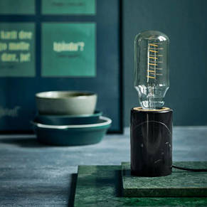 Настільна лампа 1 патрон Е27 чорний мармур 6.5х10.3 см, фото 2