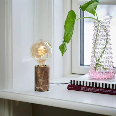 Настільна лампа 1 патрон Е27 коричневий мармур 6.5х10.3 см, фото 2