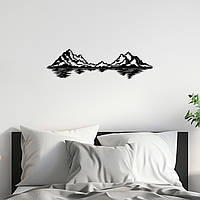 Настенный декор для дома картина лофт Озеро и Горы декоративное панно 40x10 см Woodyard (0003--40x10)