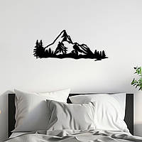 Настенный декор для дома картина лофт Красота Горных Вершин 35x15 см Woodyard (0005--35x15)