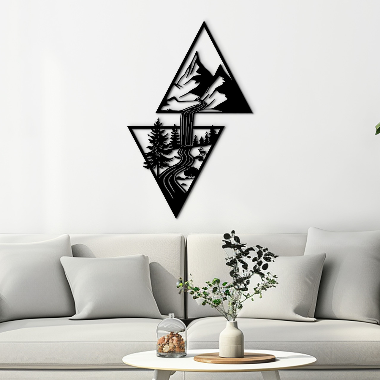 Настінний декор для дому картина лофт Загадкові Гори декоративне панно 30x18 см Woodyard (0006--30x18), фото 1