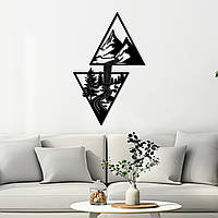 Настенный декор для дома картина лофт Загадочные Горы декоративное панно 30x18 см Woodyard (0006--30x18)