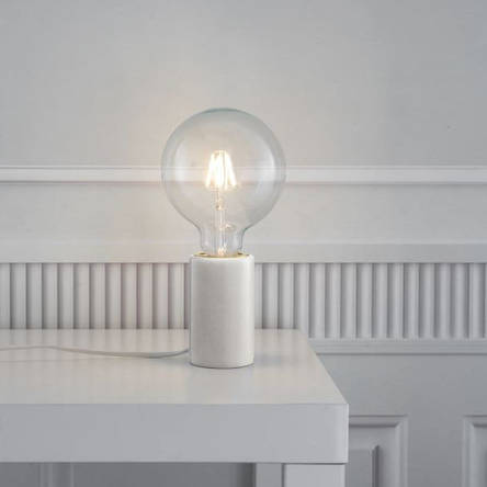Настільна лампа 1 патрон Е27 білий мармур 6.5х10.3 см, фото 2