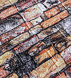 Самоклеюча декоративна 3D панель камінь-цегла 700x770x5 мм, фото 2