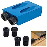 Меблевий кондуктор (6 мм, 8 мм, 10 мм) Kraft&Dele KD10573 для свердління отворів під косою шуруп під кутом, фото 7