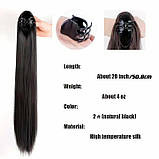 Шиньйон накладний хвіст на шпильці Didaka пряме волосся — 50 см "Шатенка", фото 5