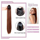 Шиньйон накладний хвіст на шпильці Didaka пряме волосся — 50 см "Шатенка", фото 2