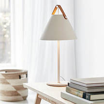 Настільна лампа Е27 білий метал/шкіра 25х55 см, фото 5