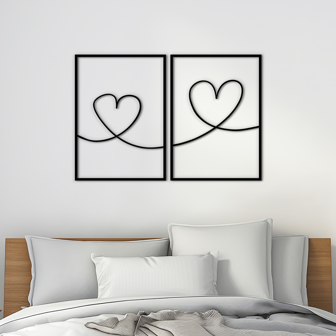 Декор в кімнату дерев'яна картина на стіну Закохані Серця 25x38 см Woodyard (0069--25x38), фото 1