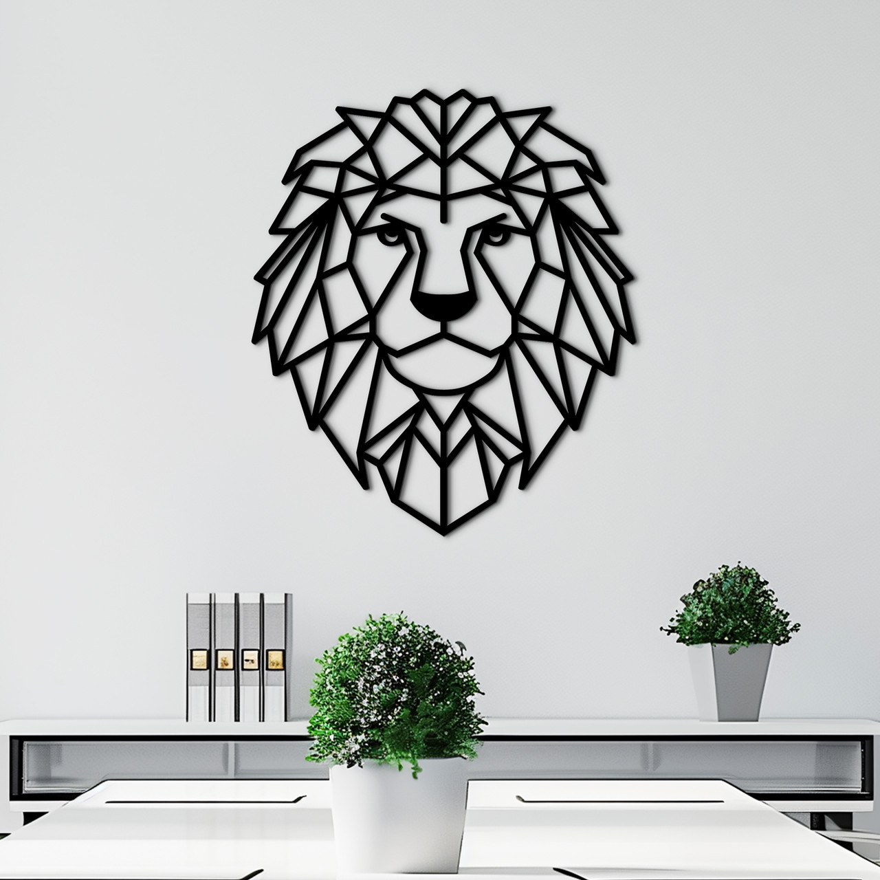 Настінний декор для дому декоративне панно з дерева Лев інтер'єрна картина 15x18 см Woodyard (0161--15x18), фото 1