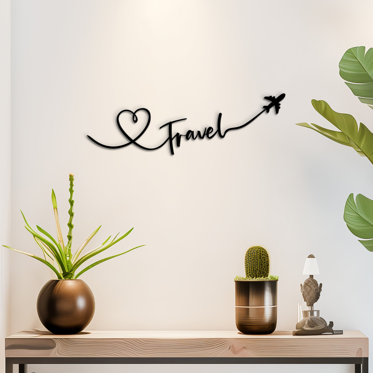 Картина лофт настінний декор для дому Travel Love декоративне панно 40x13 см Woodyard (0081--40x13), фото 1